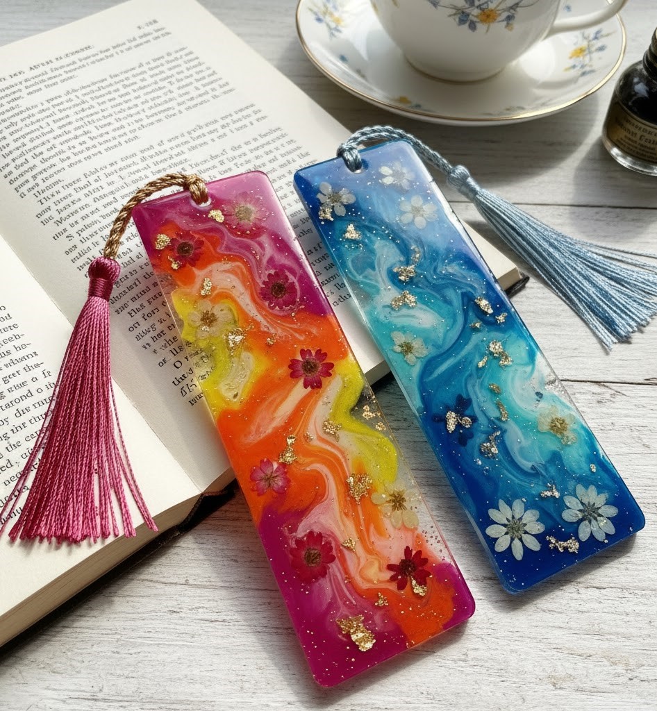 Colorful Resin Bookmarks Set